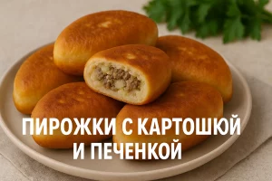 Пирожки с картошкой и печенкой с подписью на обложке