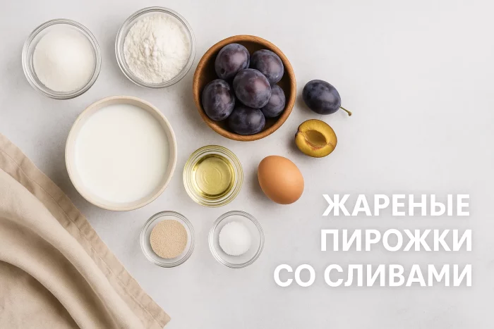 Ингредиенты для жареных пирожков со сливами