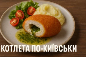 Котлета по-київськи з начинкою з зеленого масла