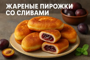 Обложка с пирожками со сливами и подписью