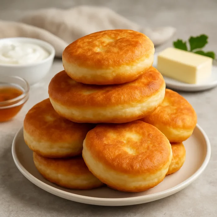 Пышки на сковороде без дрожжей