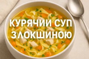 Обкладинка до рецепту курячого супу з локшиною