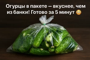 Огурцы в пакете — рецепт за 5 минут без стерилизации