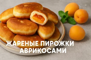 Жареные пирожки с абрикосами с подписью на обложке