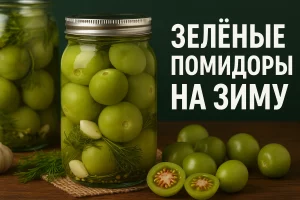 Маринованные зелёные помидоры на зиму — обложка статьи