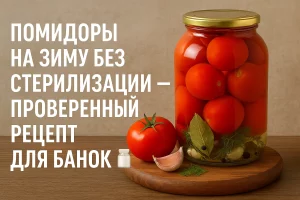 Помидоры на зиму без стерилизации — обложка рецепта