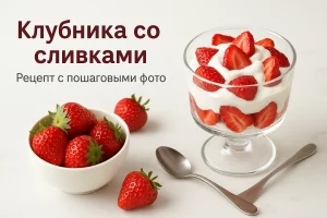 Клубника со сливками — обложка рецепта