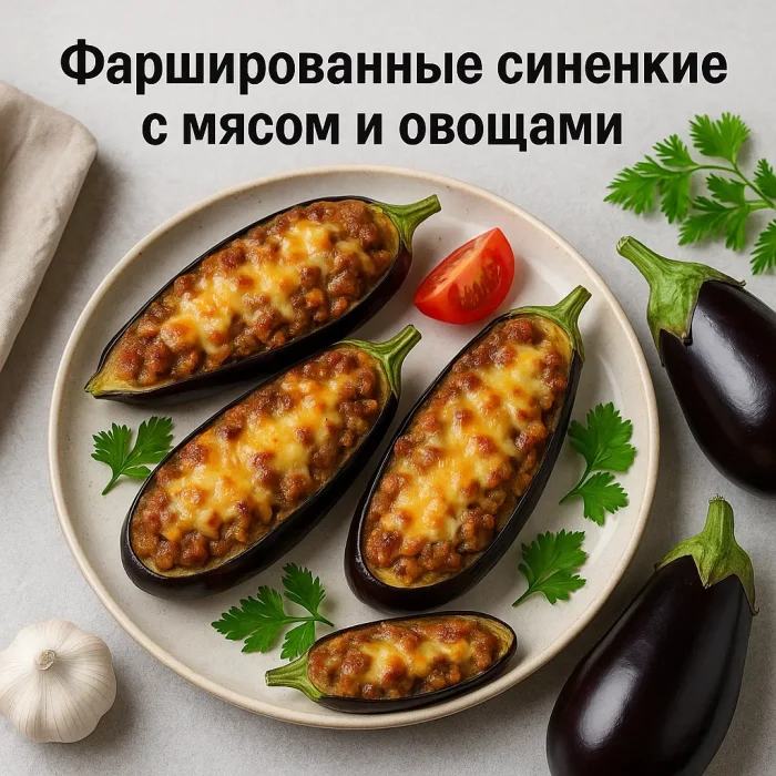 Подача фаршированных синеньких с сыром на тарелке