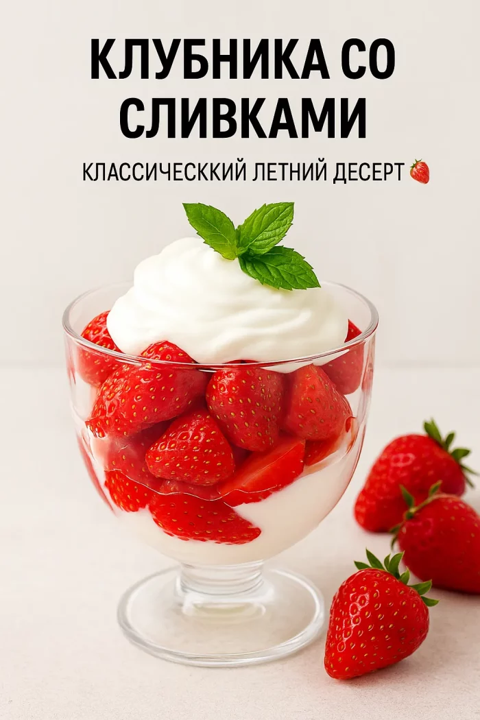 Клубника со сливками — классический летний десерт