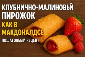 Клубнично-малиновый пирожок как в Макдональдсе — обложка рецепта
