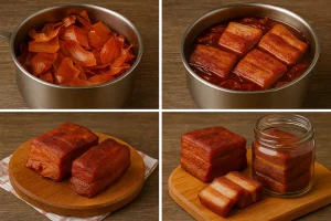 Засолка сала с луковой шелухой — горячий способ