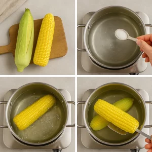 Пошаговый процесс варки молодой кукурузы