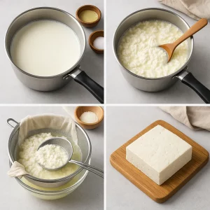 Пошаговый процесс приготовления тофу дома