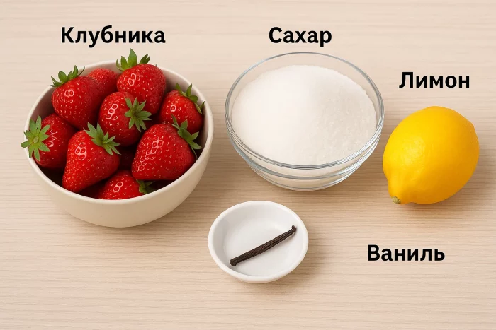 Ингредиенты для клубничного варенья