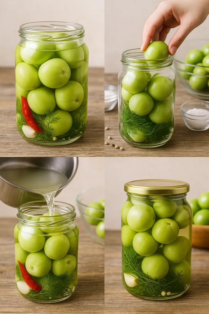 Пошаговый процесс приготовления маринованных помидоров