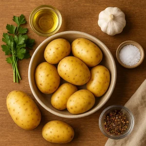 Інгредієнти для смаженої картоплі на столі