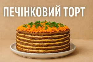 Печінковий торт з написом