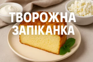 Творожна запіканка — обкладинка з текстом