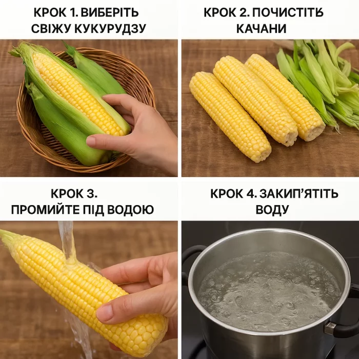 Покрокова інструкція варіння молодої кукурудзи