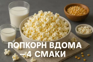 попкорн вдома — 4 смаки