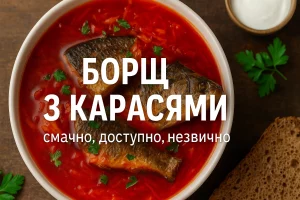 Обкладинка рецепту борщу з карасями