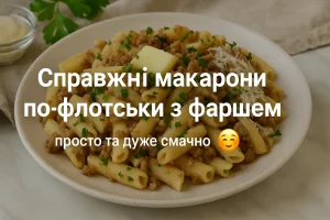 Справжні макарони по-флотськи з фаршем — обкладинка рецепта