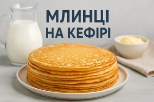 Обкладинка рецепта тонких млинців на кефірі