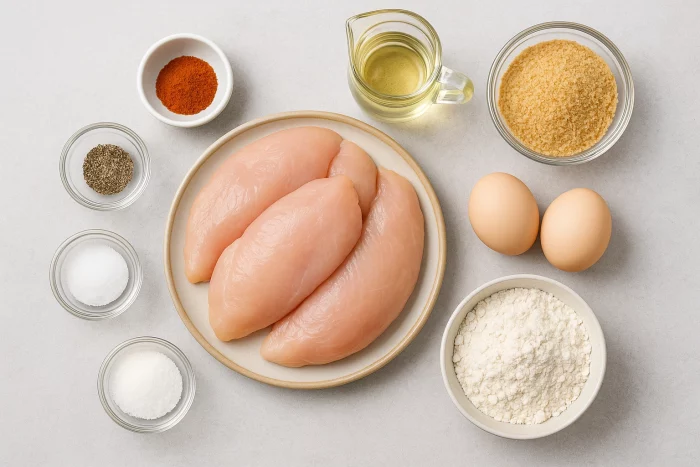 Інгредієнти для приготування відбивних з курячого філе