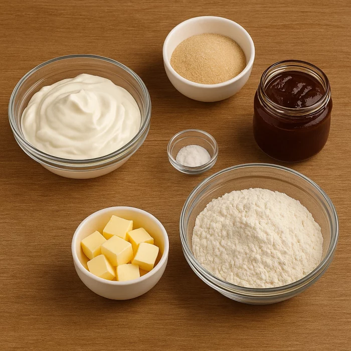 Інгредієнти для рогаликів з повидлом
