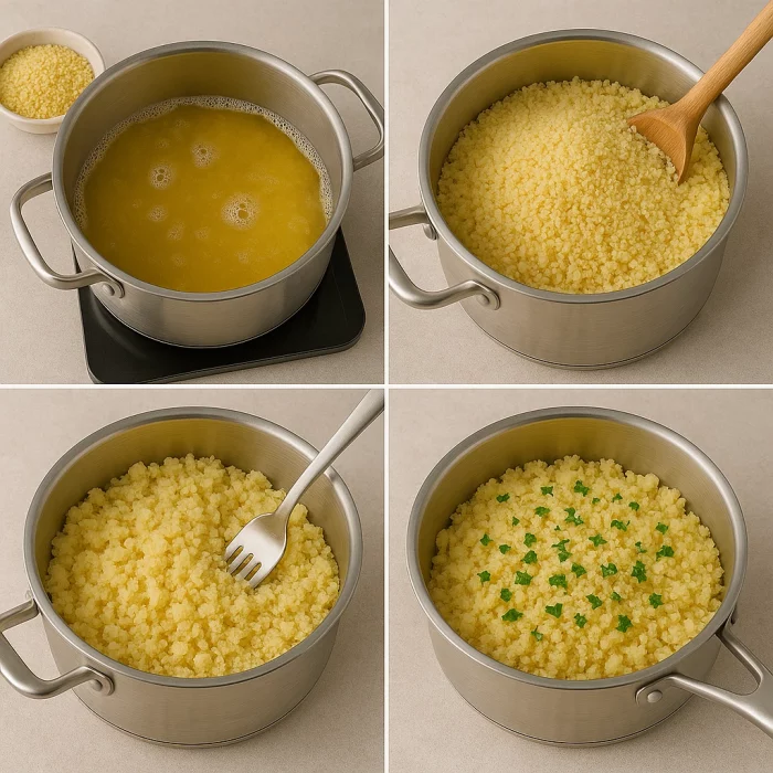 Покрокове приготування кускусу у фотографіях