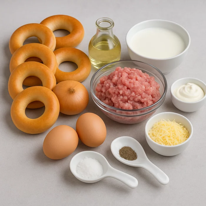Інгредієнти для приготування бубликів з фаршем