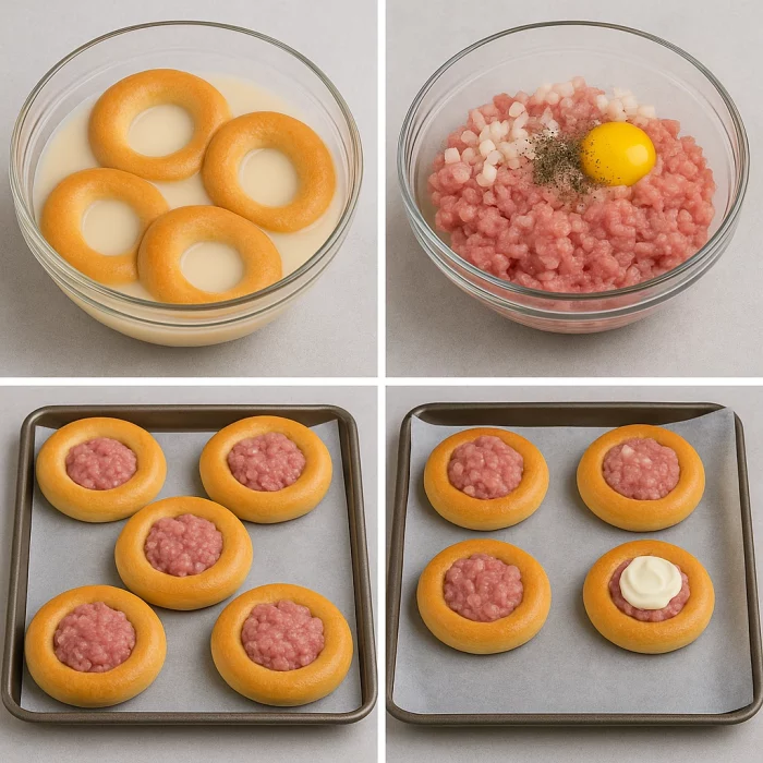 Покрокове приготування бубликів з фаршем