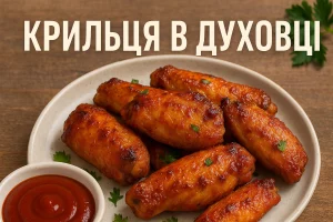 Крилця в духовці — банер до рецепту