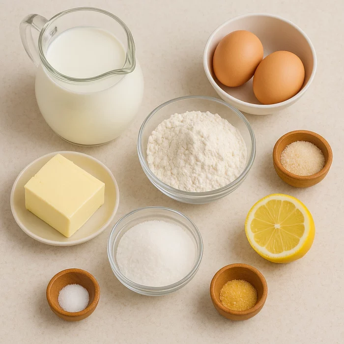 Інгредієнти для заварних тістечок на кухонному столі