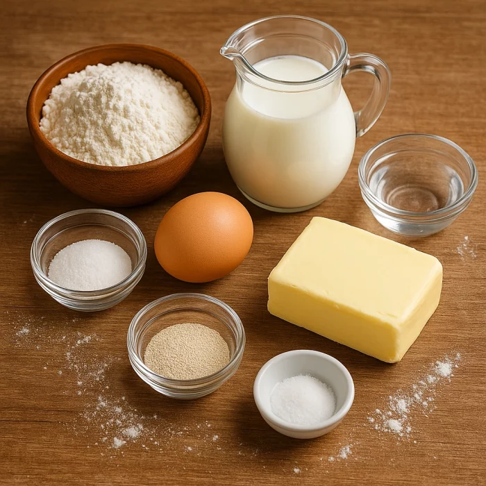 Інгредієнти для тіста для круасанів на столі