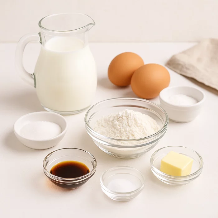 Інгредієнти для приготування панкейків на молоці