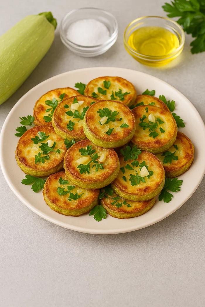 Подача смажених кабачків з часником і зеленню