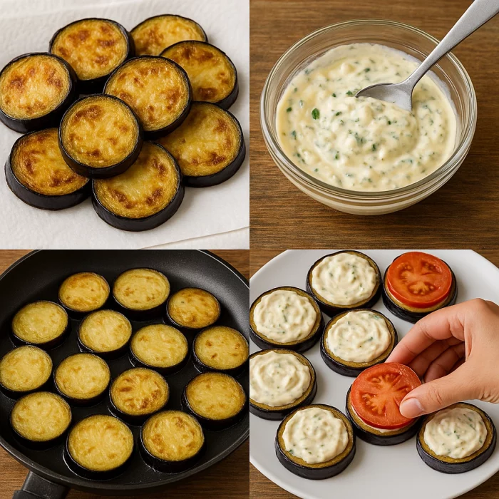 Покрокове приготування смажених баклажанів з майонезом і помідорами