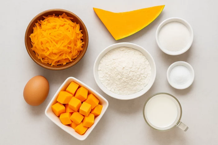 Інгредієнти для гарбузових оладок