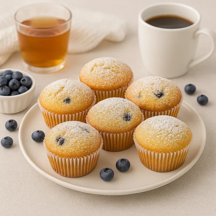 Мафіни з чорницею на тарілці