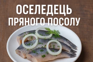 Оселедець пряного посолу — обкладинка рецепту