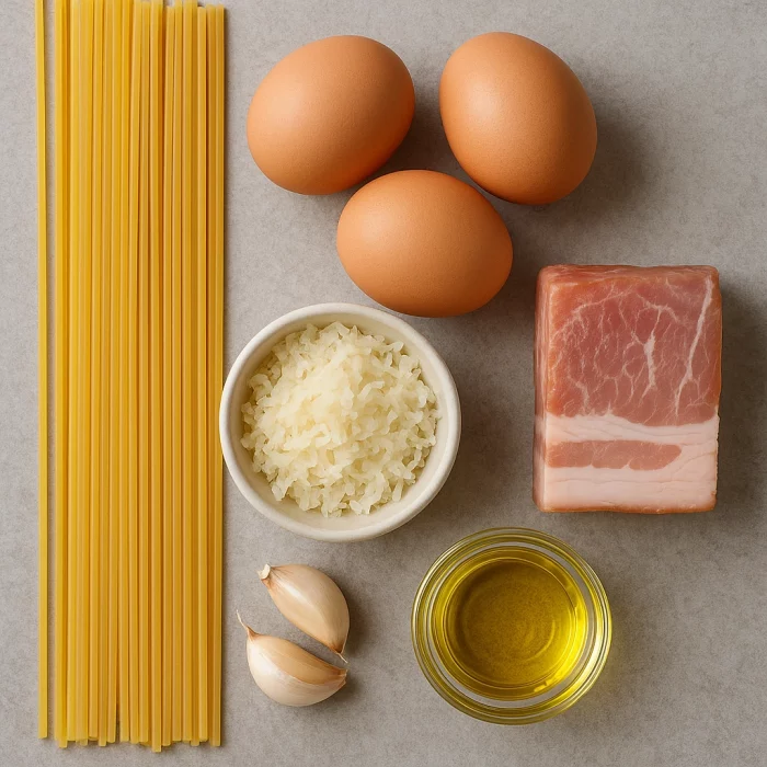 Інгредієнти для пасти Карбонара