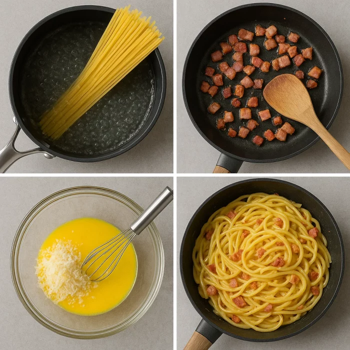 Приготування пасти Карбонара покроково