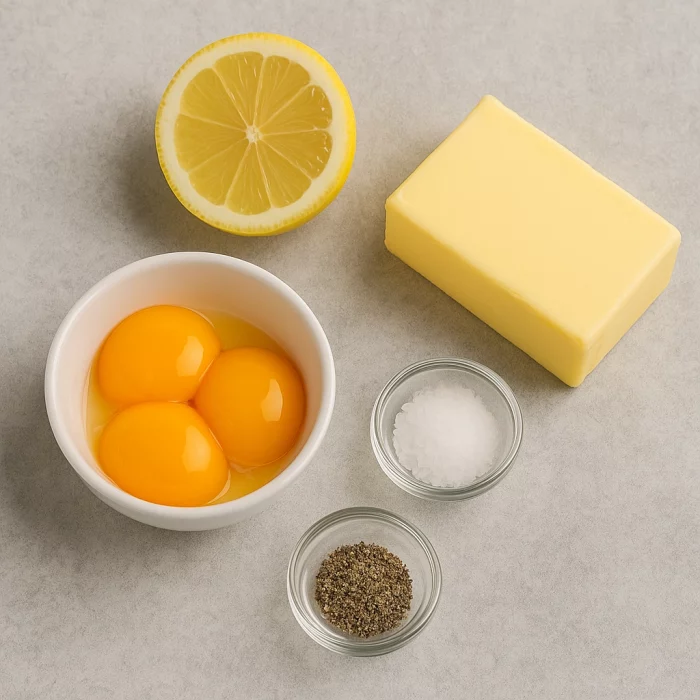 Інгредієнти для приготування соусу Голландез