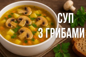 Обкладинка рецепта супу з грибами