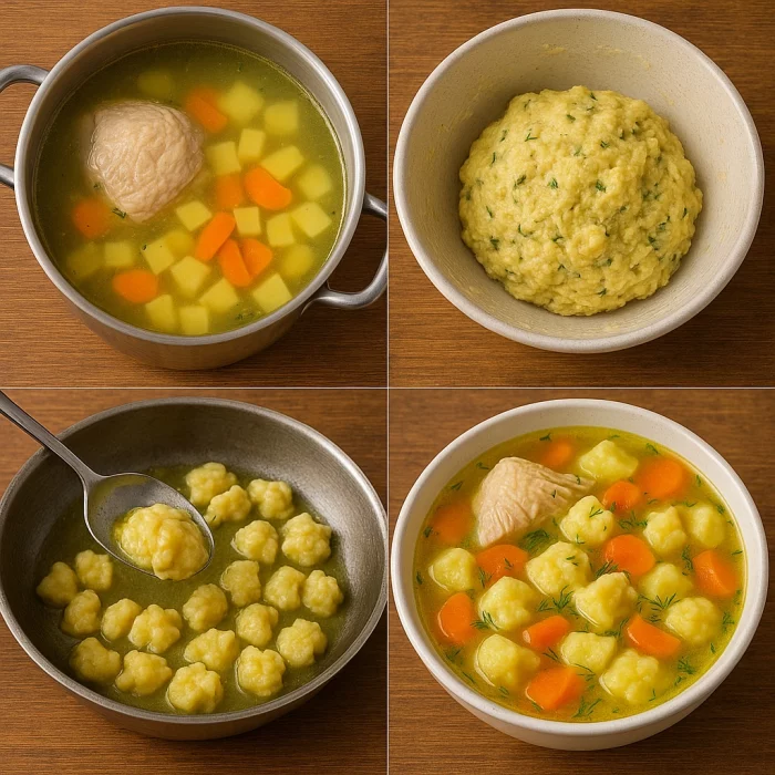 Приготування супу з кльоцками крок за кроком