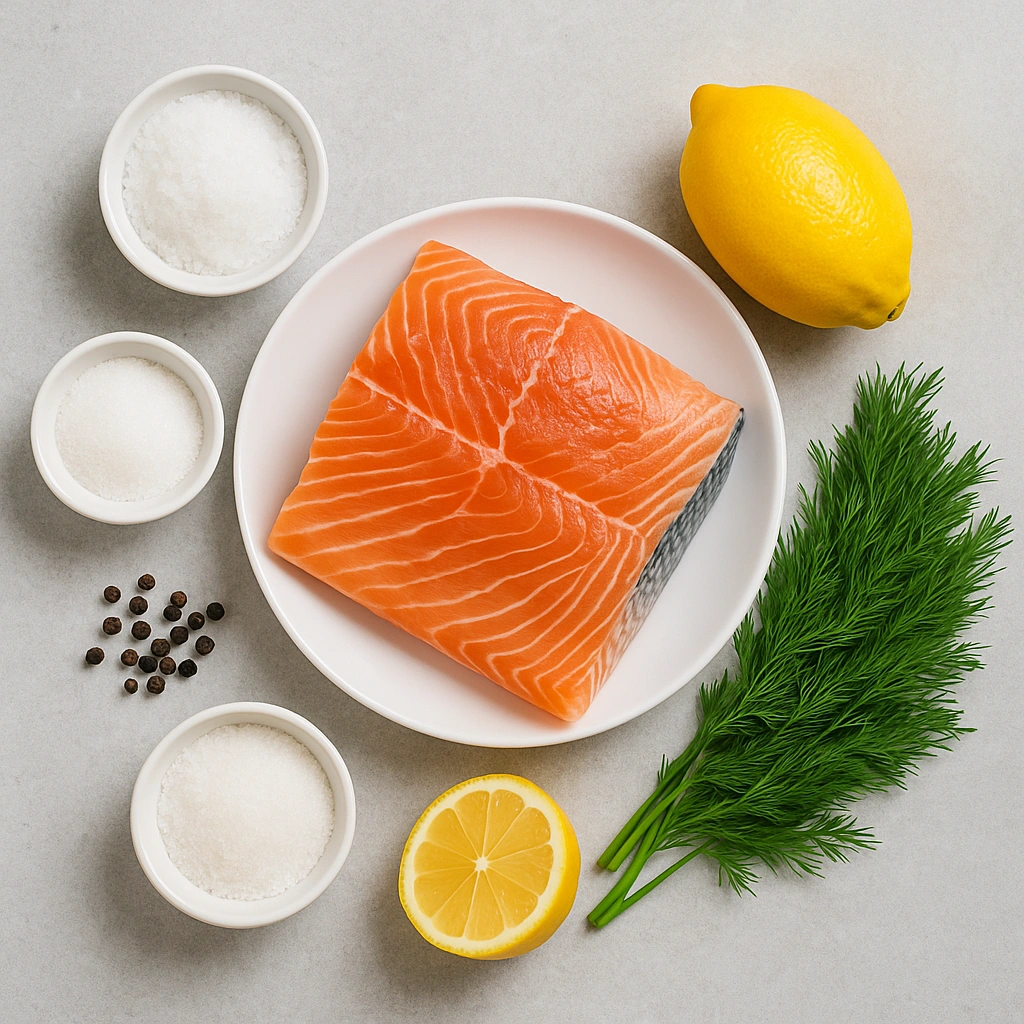 Інгредієнти для засолювання червоної риби