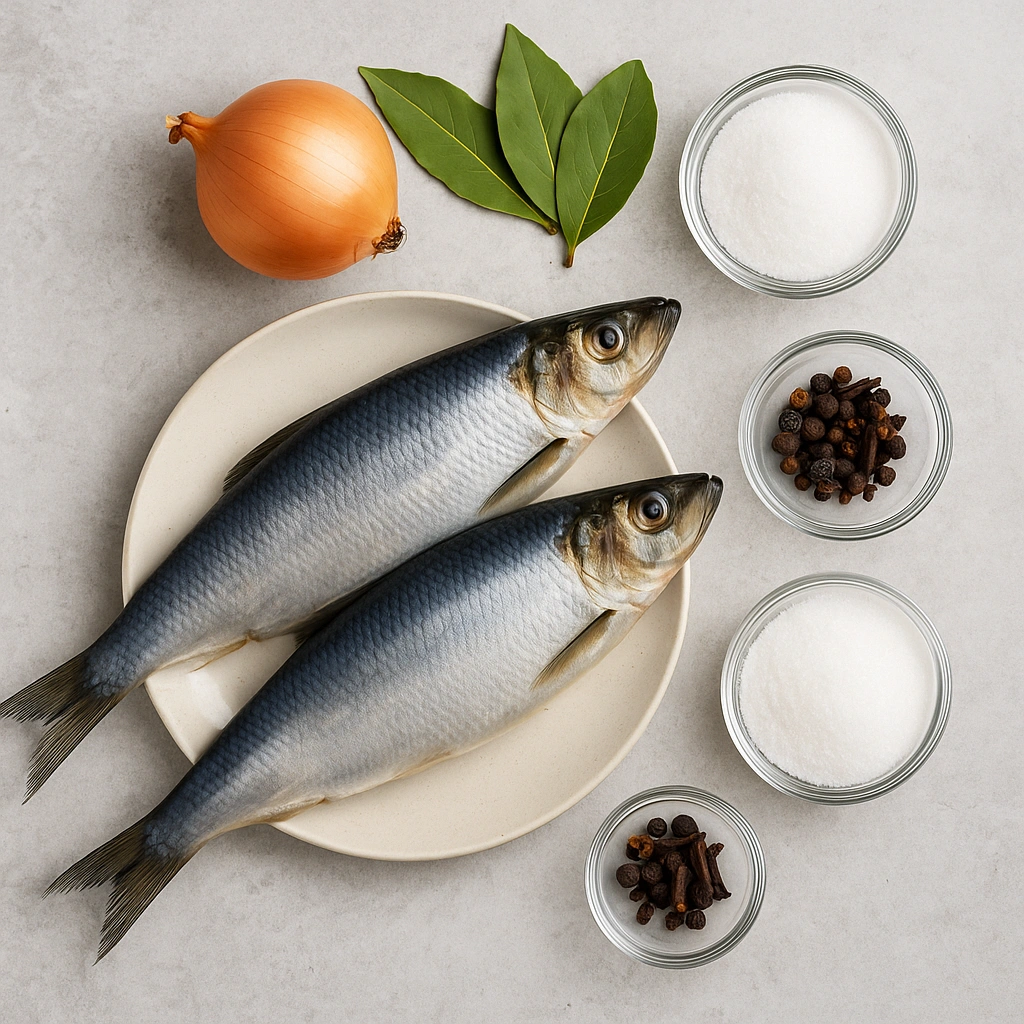 Інгредієнти для засолювання оселедця