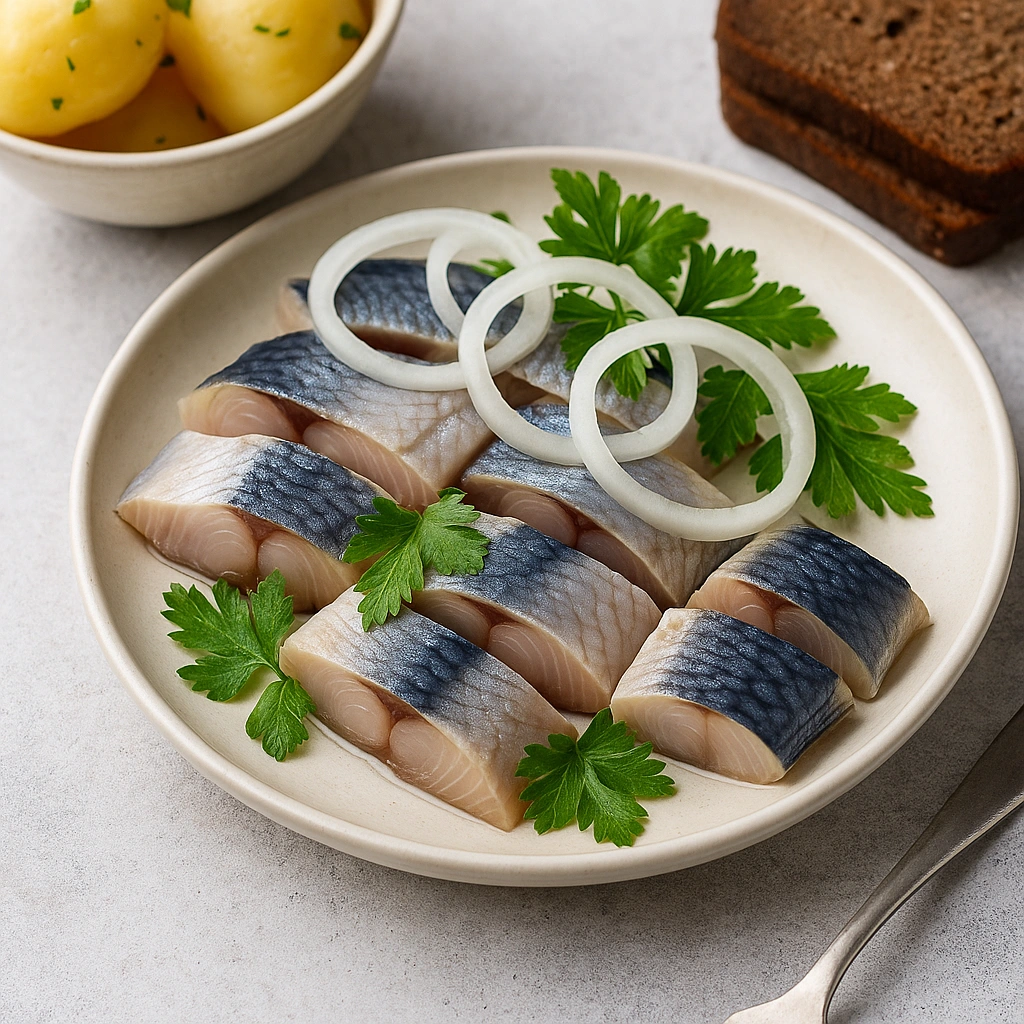 Подача домашнього оселедця з картоплею