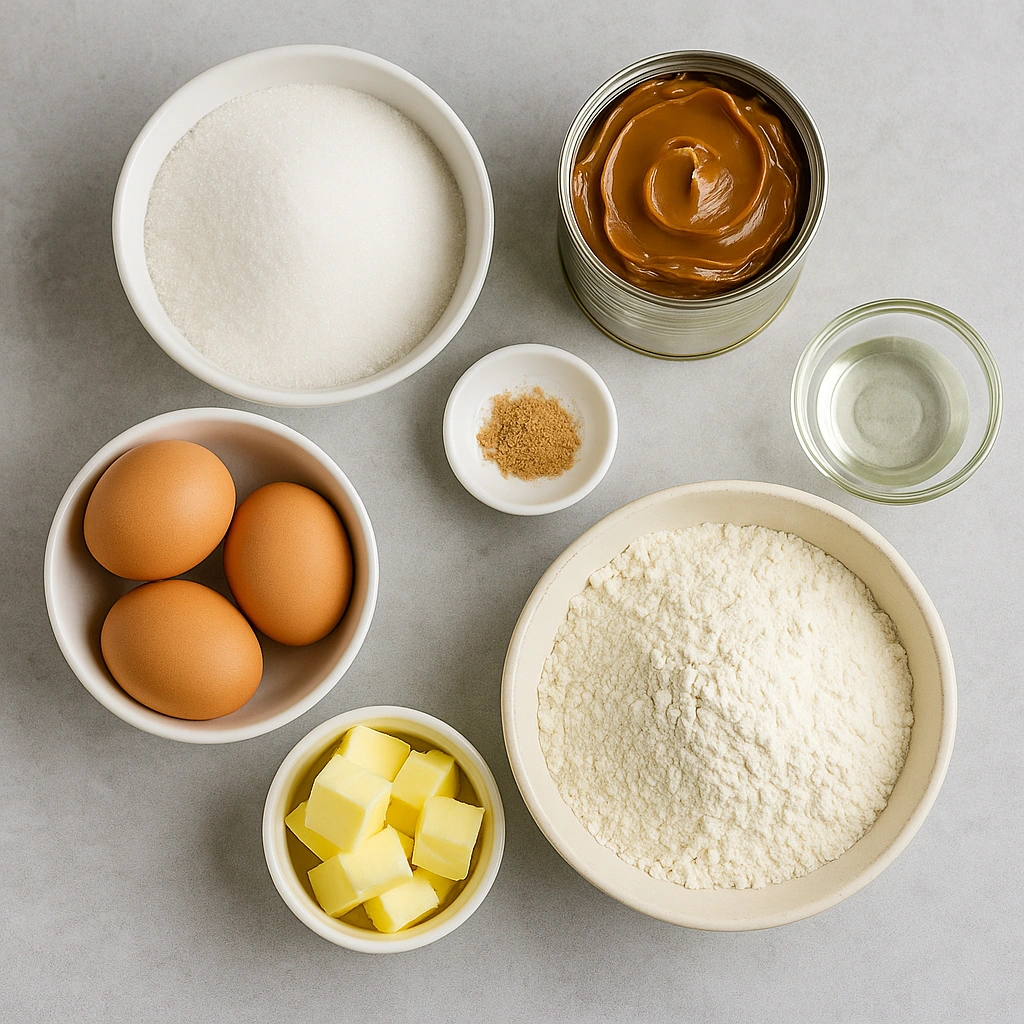 Інгредієнти для горішків зі згущеним молоком